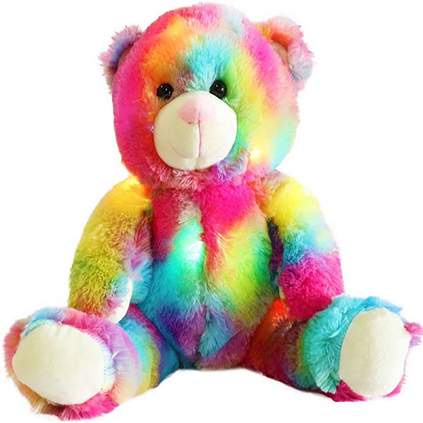Custom colorful Rainbow design Soft Plush Teddy bear Toy