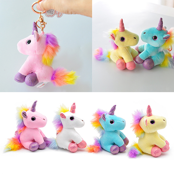 Wholesale China customized Promotional Stuffed Soft plush Unicorn toy keychain