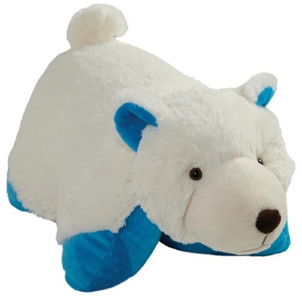 Customized logo stuffed Personalized white color plush polar bear cushion toys